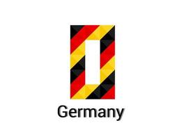 número creativo 0 con concepto de colores de alemania 3d. bueno para impresión, diseño de camisetas, logotipo, etc. vector