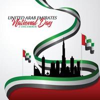 Ilustración de vector de día nacional de Emiratos Árabes Unidos