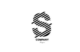 black and white S alphabet letter logo design icon for company and business vector