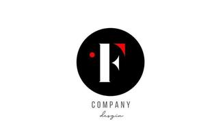 F letra alfabeto icono diseño de logotipo en rojo blanco con círculo para negocios y empresa vector