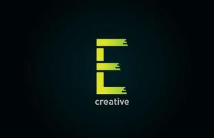 E creative green letter alphabet logo icon design for company and business vector