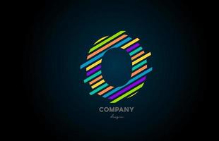 colored letter logo O alphabet icon design for business and company vector