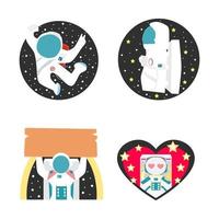 astronaut illustration simple vector