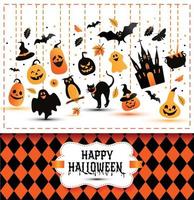 Halloween banner on colors and white background. vector