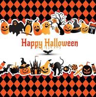 Halloween banner on colors background. Invitation to night party vector