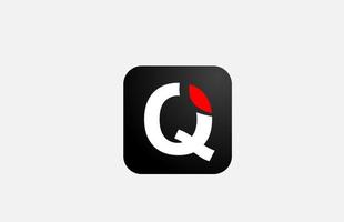 simple red white Q alphabet letter logo icon design for business and company vector