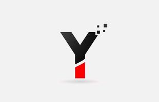 Y letter logo icon for business and company with simple black and white dots design vector