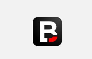 simple red white B alphabet letter logo icon design for business and company vector