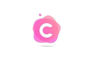 pink white C alphabet letter logo for company and business with gradient design. Pastel template for corporate identity vector