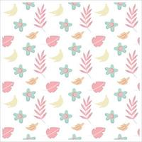 seamless pattern with summer fruits and leaves vector