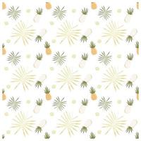 seamless pattern with summer fruits and leaves vector