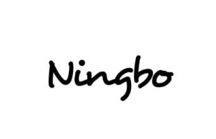 Ningbo city handwritten word text hand lettering. Calligraphy text. Typography in black color vector