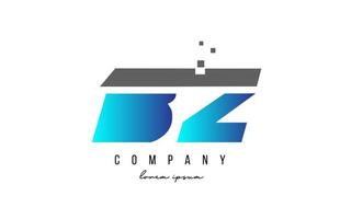 BZ B Z alphabet letter logo combination in blue and grey color. Creative icon design for company and business vector