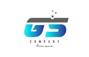 GS G S alphabet letter logo combination in blue and grey color. Creative icon design for company and business vector