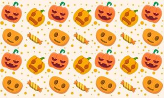 halloween pattern with pumpkins and candy vector