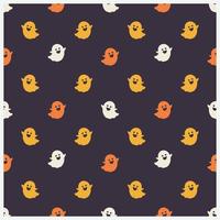 Halloween seamless pattern with cute ghosts vector