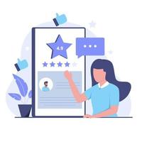 Online review illustration design concept vector