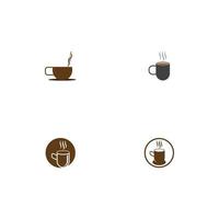 icono de vector de plantilla de logotipo de taza de café