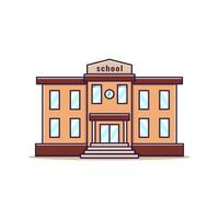 School building cartoon style vector illustration