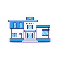 Police station building vector illustration