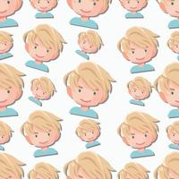 Seamless pattern boy character flat cartoon vector