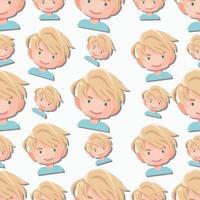 Seamless pattern boy character flat cartoon vector