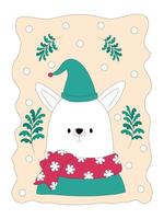 Merry Christmas with cute characters clip art designed in doodle style that can be applied in Christmas themes vector