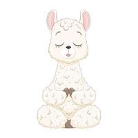 Cute baby llama. Vector illustration in cartoon style.