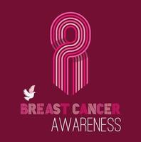 Breast cancer awareness campaign pink ribbon of strips. vector