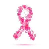 Breast cancer awareness concept illustration pink ribbon symbol vector