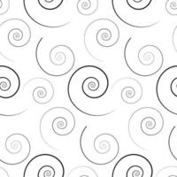 seamless pattern with spiral curls ornament. Vintage design element in monochromatic style. Abstract ornate floral decor for wallpaper, fabric, cloth, textile. Vector isolated white background