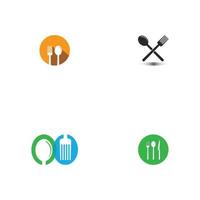 spoon and fork logo and symbol vector image