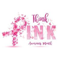 Breast cancer awareness concept illustration pink ribbon symbol vector