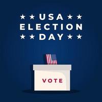 día de las elecciones americanas con voto en papel insertado en la caja vector