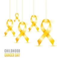 Childhood Cancer Day ribbons illustrtion vector