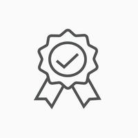 Approved or certified medal icon in a flat design. Rosette icon. Award icon vector. Free Vector