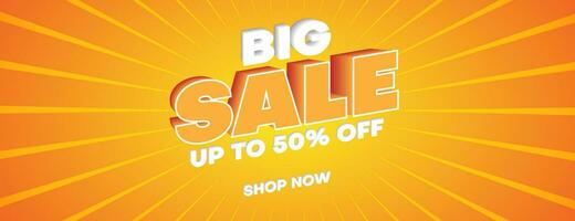 Big Sale banner for promotion design with 3d style vector