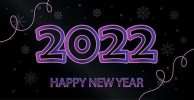 Happy new year 2022, christmas holiday, web banner for advertising - Vector