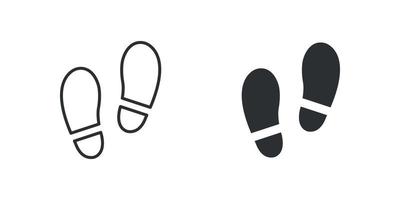 shoe print , footsteps icon flat style isolated on white background Free Vector