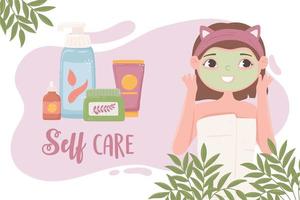 girl self care vector