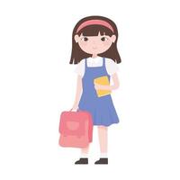 student girl cartoon vector