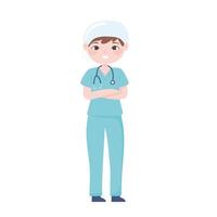 nurse with stethoscope vector