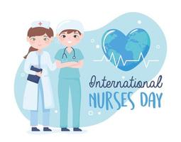 international, nurses day vector