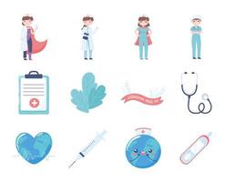 set nurses day vector