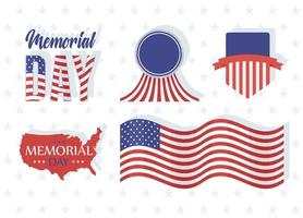 memorial day icons vector