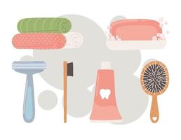 hygiene supplies set vector