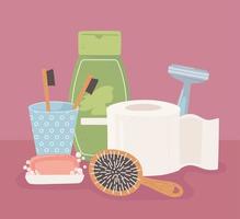 dibujos animados de suministros de higiene vector