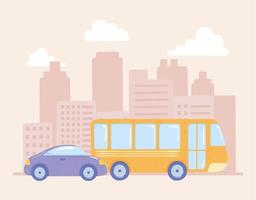 car bus city vector