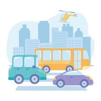 city different transport vector