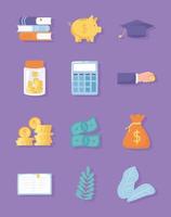 education invest set vector